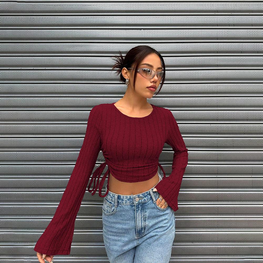 Women's Fashion Trend T-shirt Autumn Winter Street Style Slim Fit Short Top