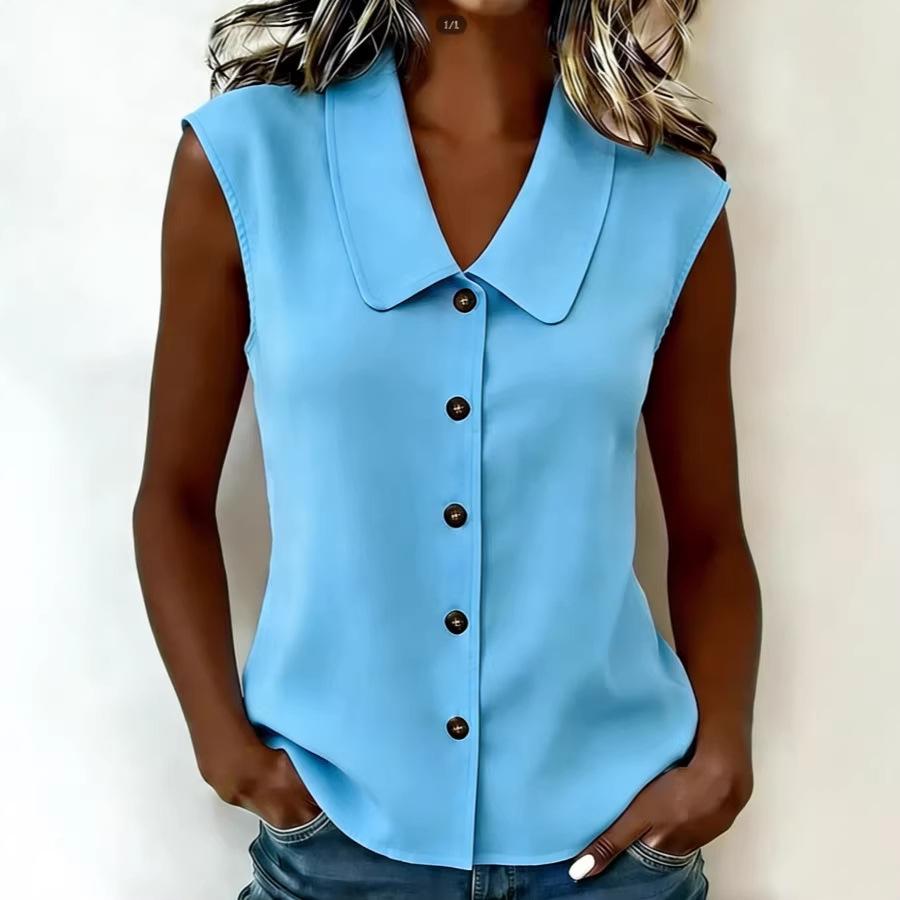 Women's Button Up Sleeveless Top