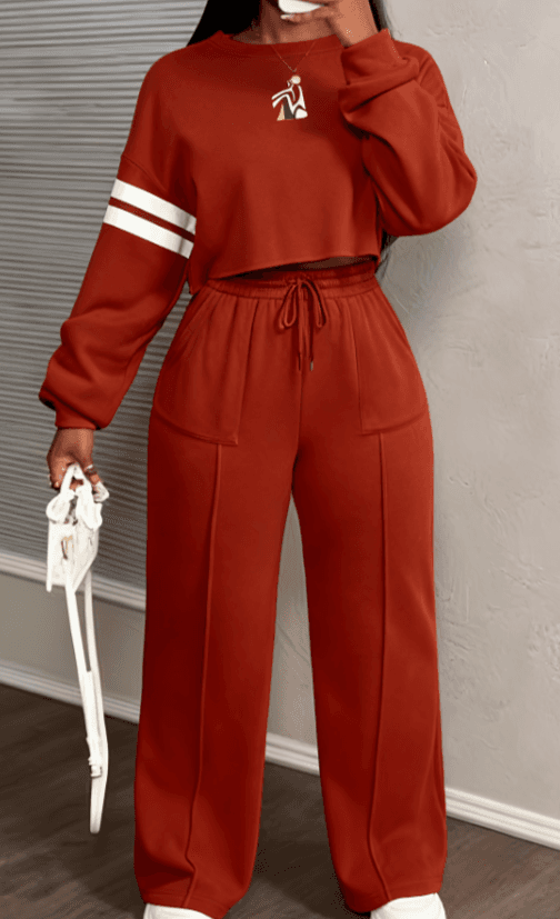 Solid Color Casual Suit Women's Loose Slim Fit Two-piece Set