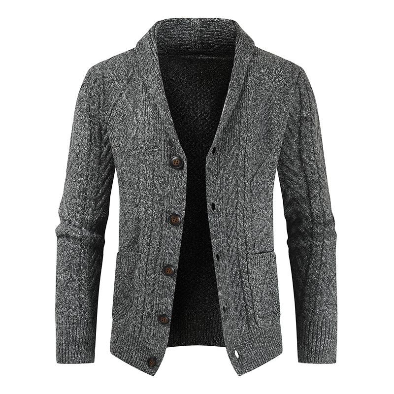 Fashionable Loose-knit Thickened Men's Sweater Coat