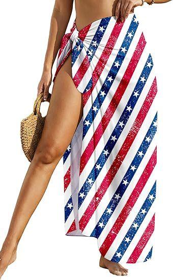 Women's Sheer Sarong High-Slit One-Size Swimsuit Cover-Up