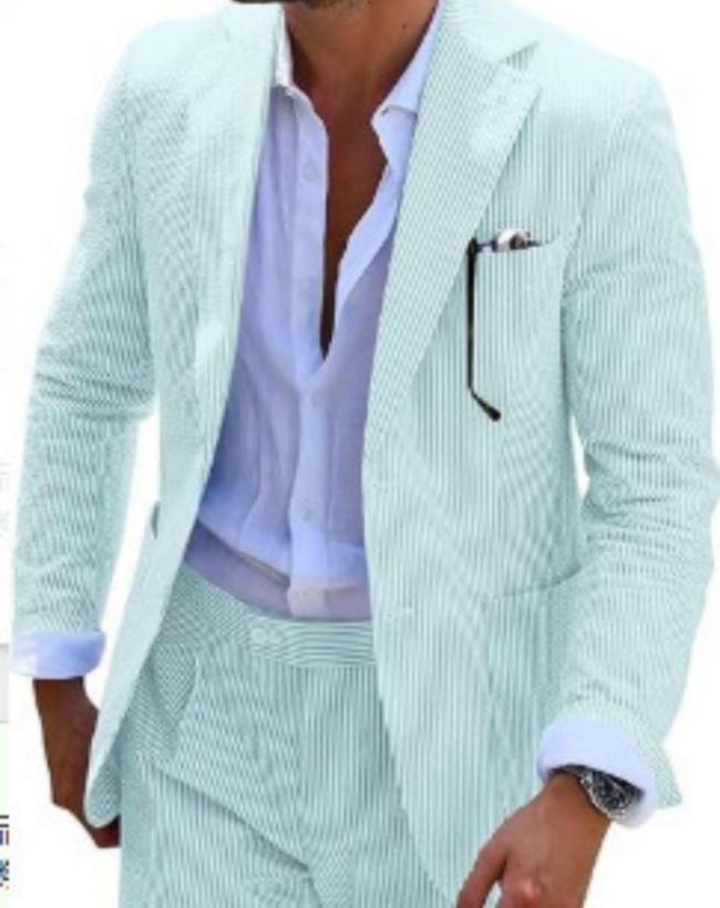 Men's Casual Printed Two Button Blazer