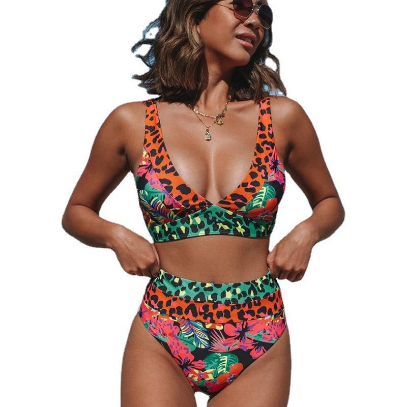 Sexy High-Waisted Printed Bikini Set Women