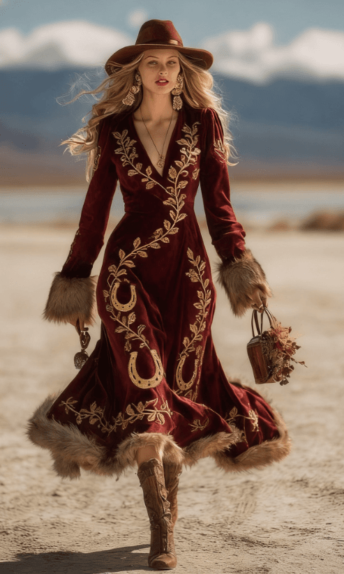 Winter Fashion Leisure Women's Long-Sleeved Extra-Long Dress