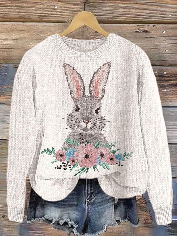 Womens Crew-neck Top With Animal Print