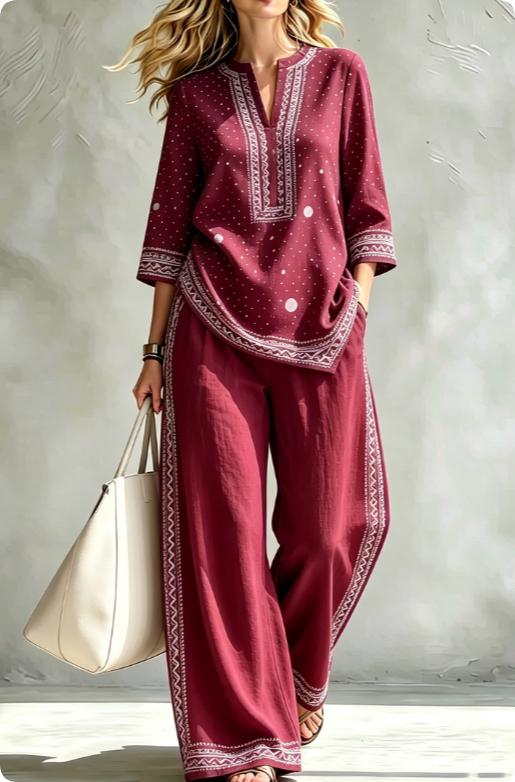 Summer Women's Blouse Set