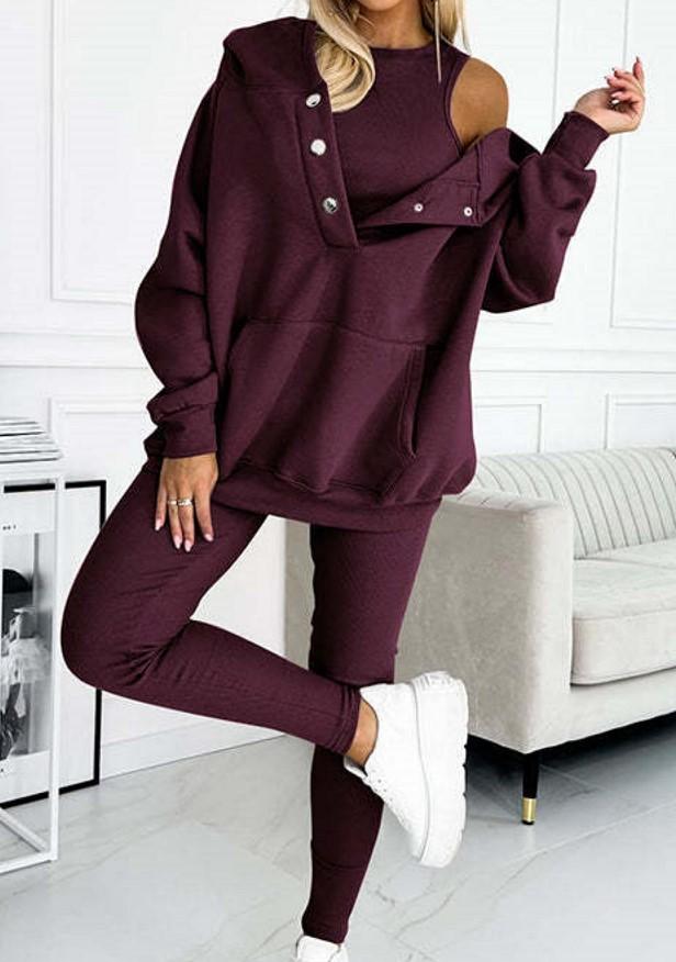 Leisure Comfortable Loose Sports Three Piece Set