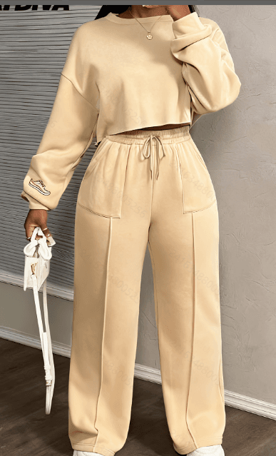 Solid Color Casual Suit Women's Loose Slim Fit Two-piece Set