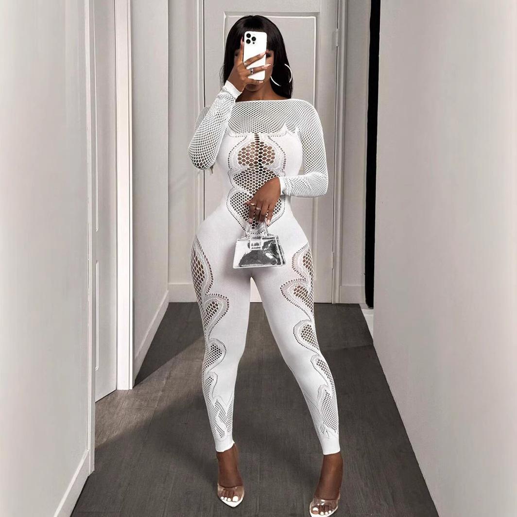 New Womens Slim-fit One-piece Knit Jumpsuit