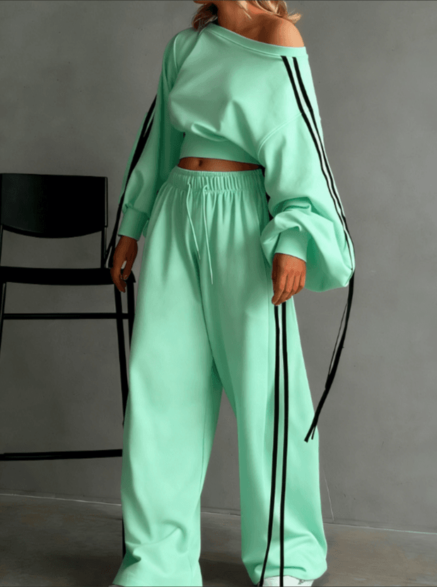 Drapey Wide-Leg Pants Casual Set