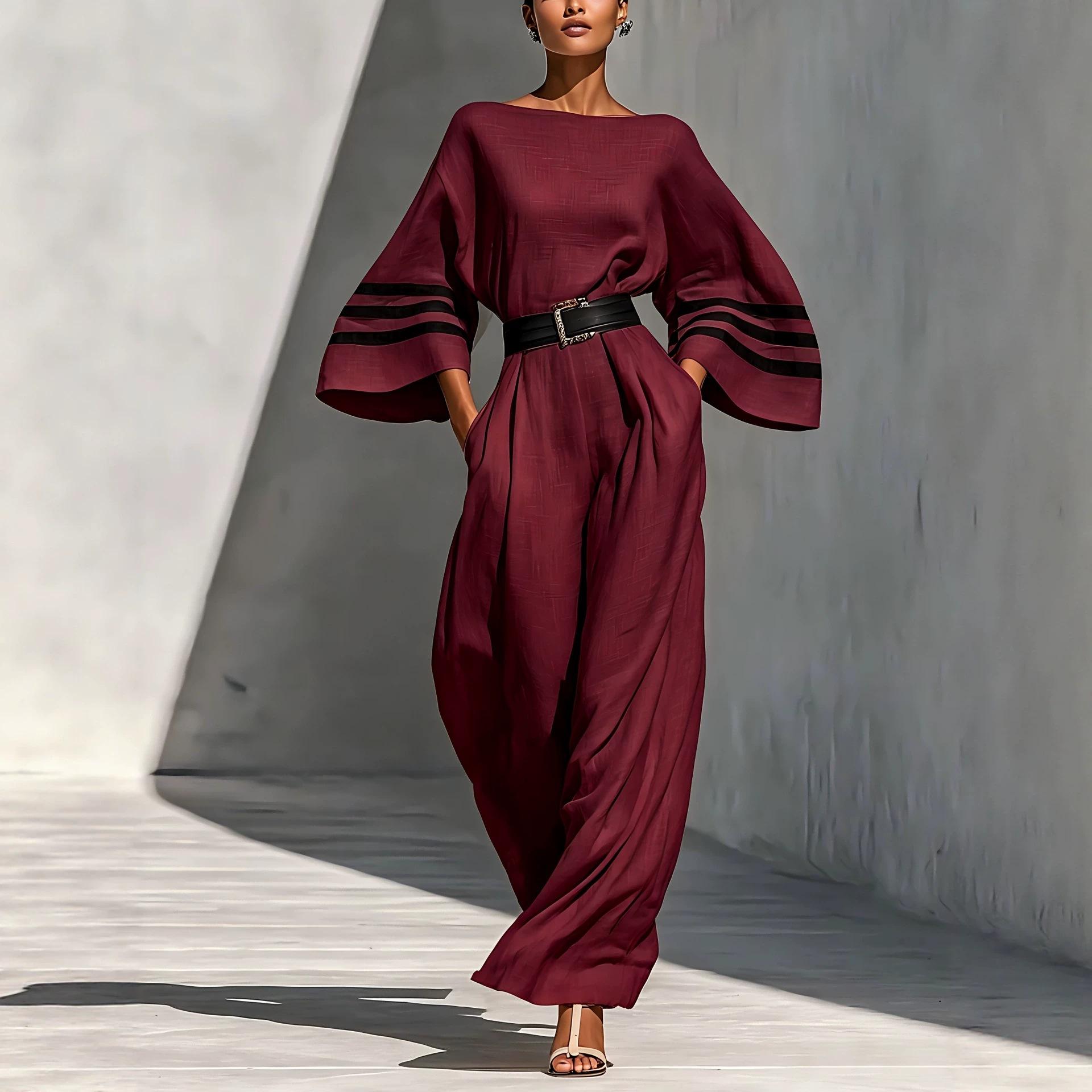 Loose-fitting Womens Wide-leg Jumpsuit