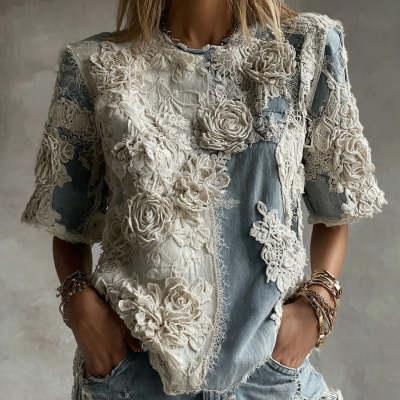 Womens Crew-neck Sweater New Autumnwinter Vintage Style