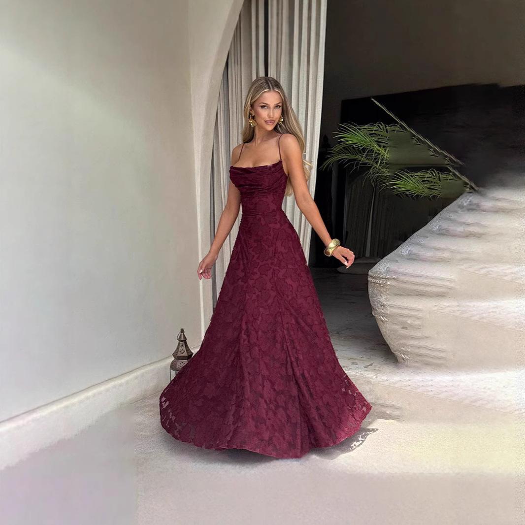 Women's Sling Chiffon Backless Dress