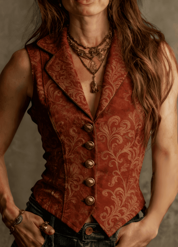Printed Casual Sleeveless V-neck Slim-fit Vest