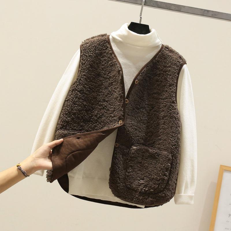 Version Fur Vest Granule Fleece Shoulder Jacket