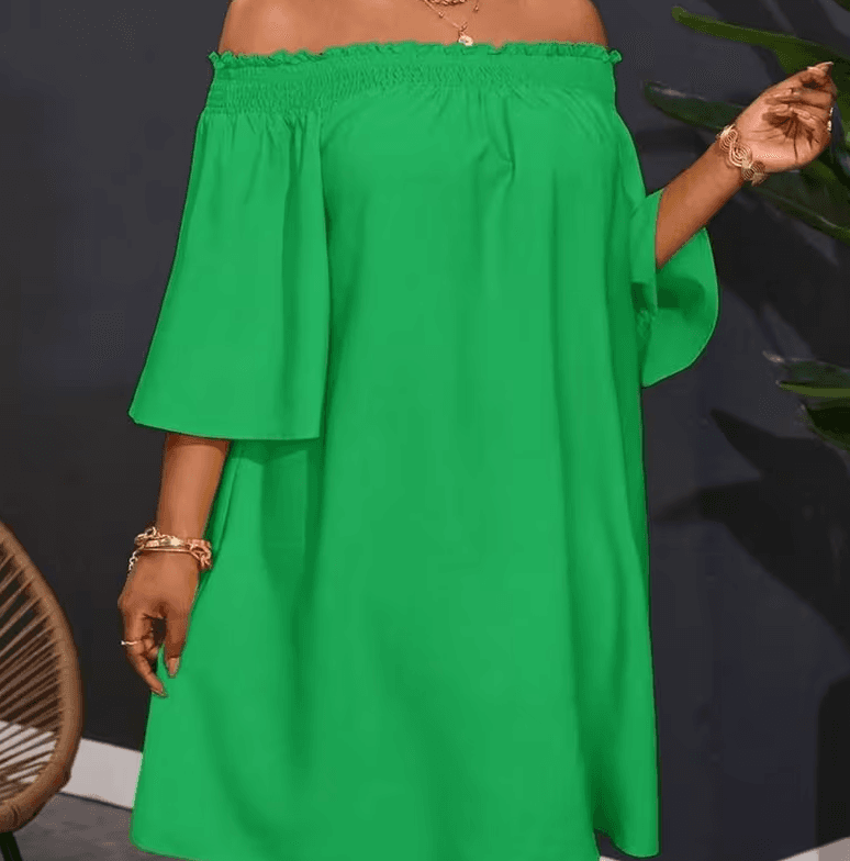 Resort Style Off-Shoulder Loose Dress For Women
