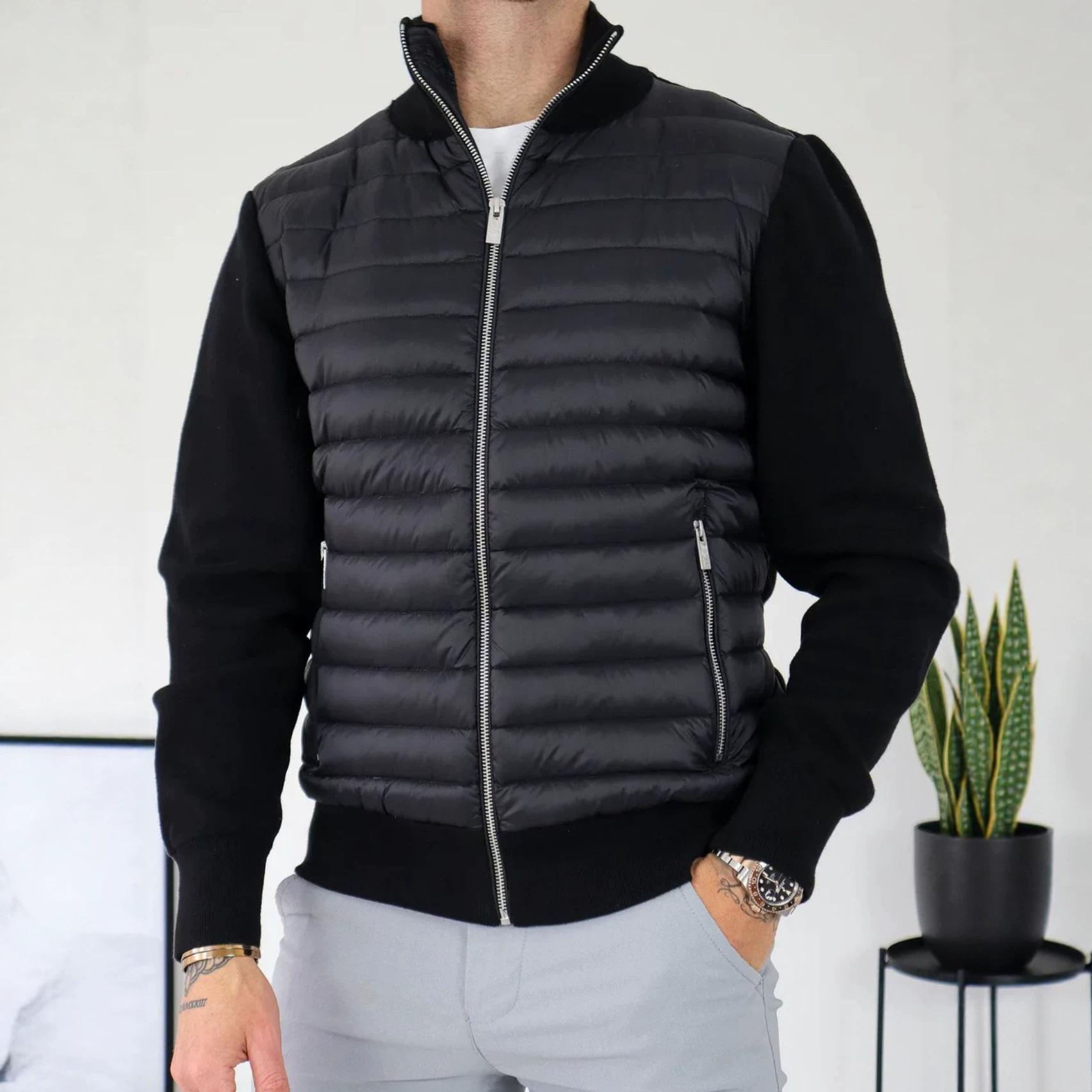 Patchwork Stand-Neck Casual Warm Cotton-Padded Coat