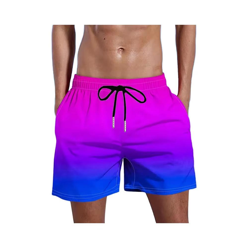 Mens Summer Beach Shorts Stylish Quick-Dry Print Short Trousers
