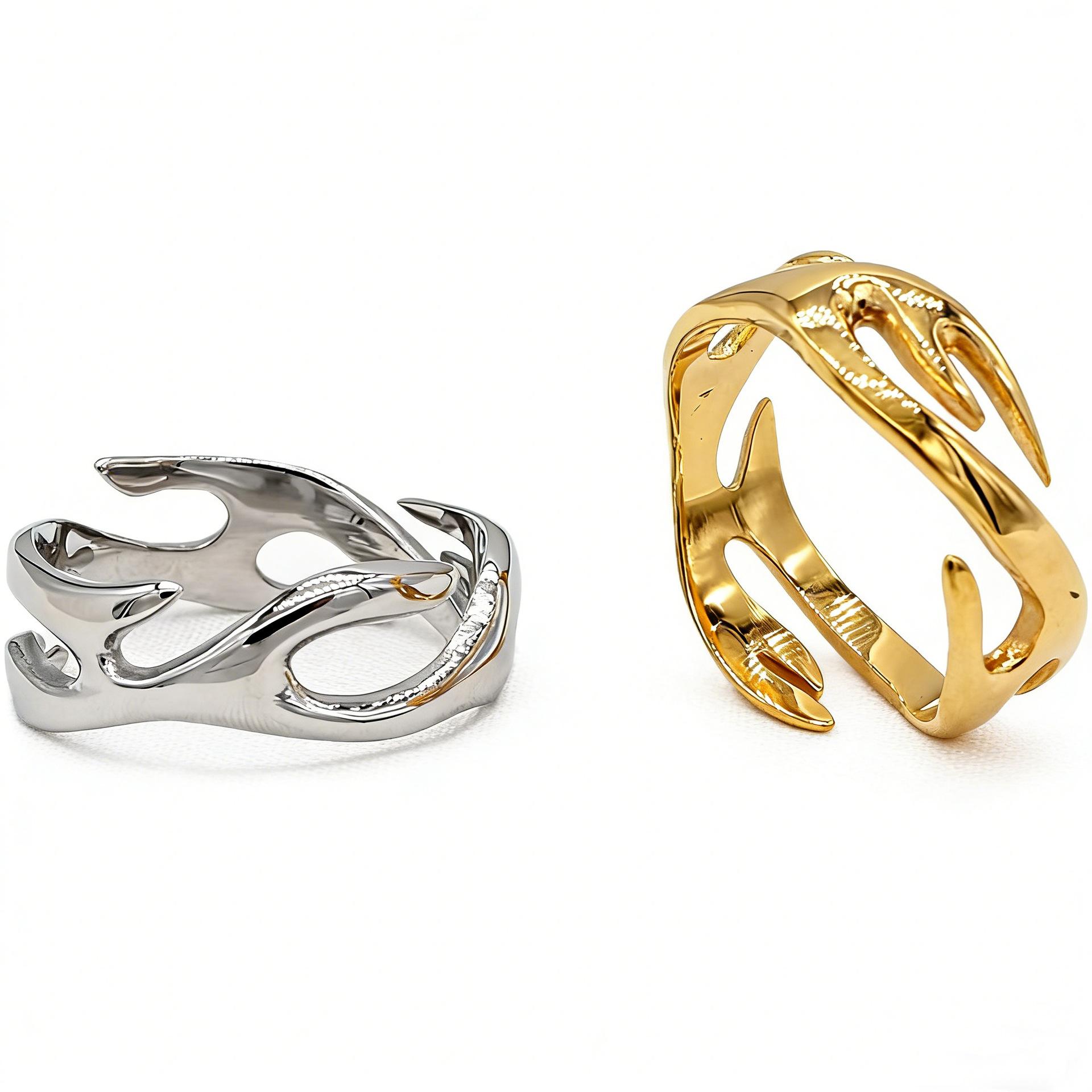 Mens Personalized Retro Flame Totem Ring
