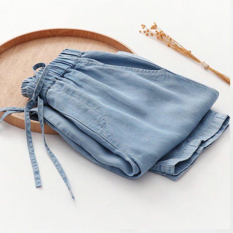 Womens High-waisted Drawstring Harem Jeans