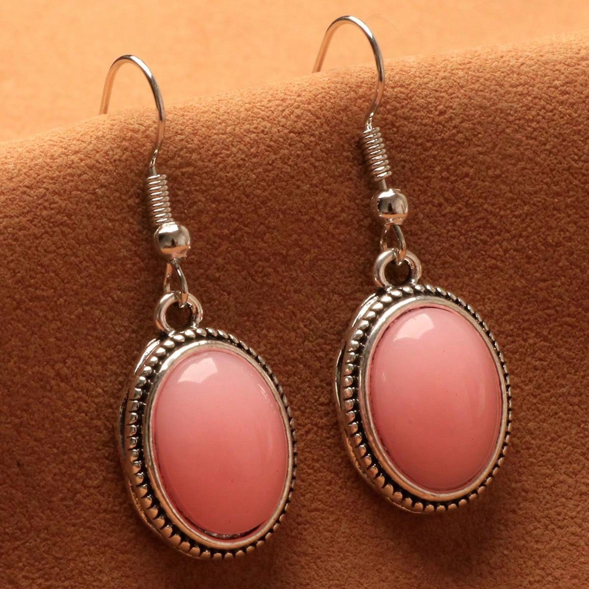 Vintage Oval Rhinestone Earrings For Women