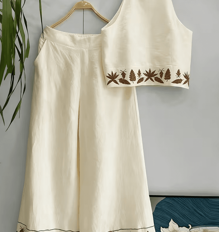 Simple Two-piece Set Of Suspender Wide-leg Pants For Women