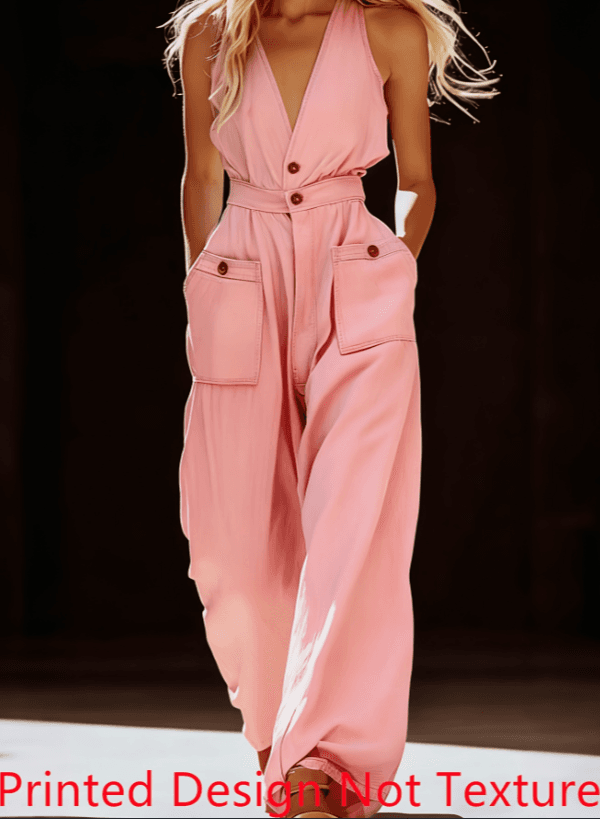 Workwear-style Waist-cinched Wide-leg Jumpsuit