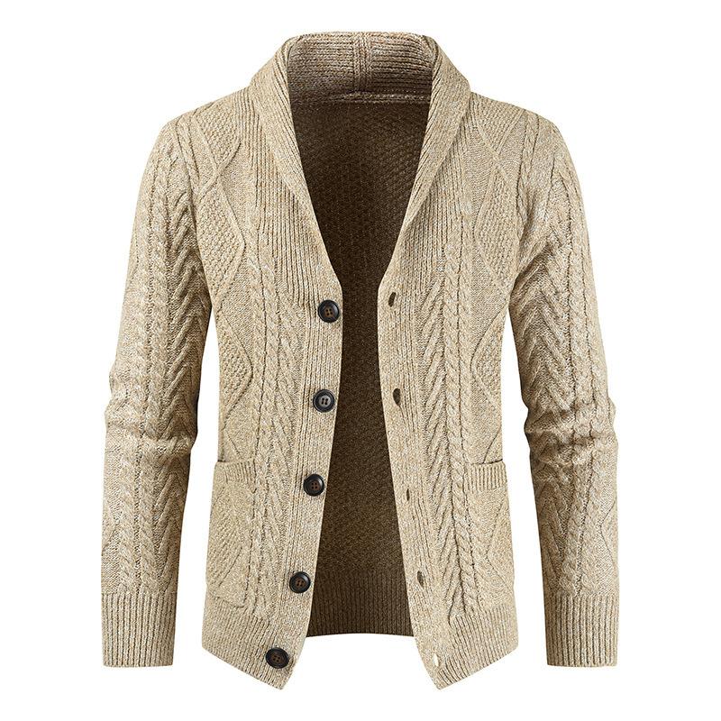 Fashionable Loose-knit Thickened Men's Sweater Coat