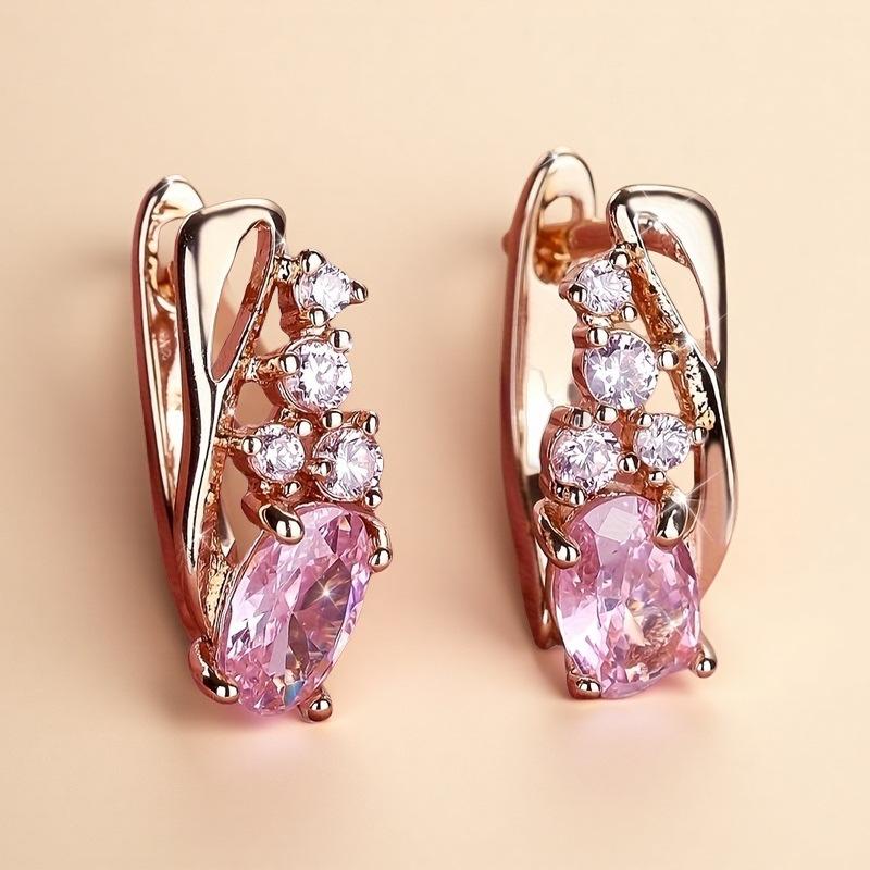 European And American Zircon Elegant Earrings