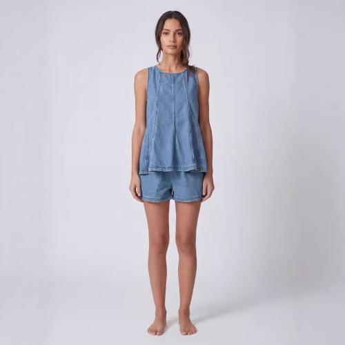 European And American-style Casual Two-piece Shorts Set
