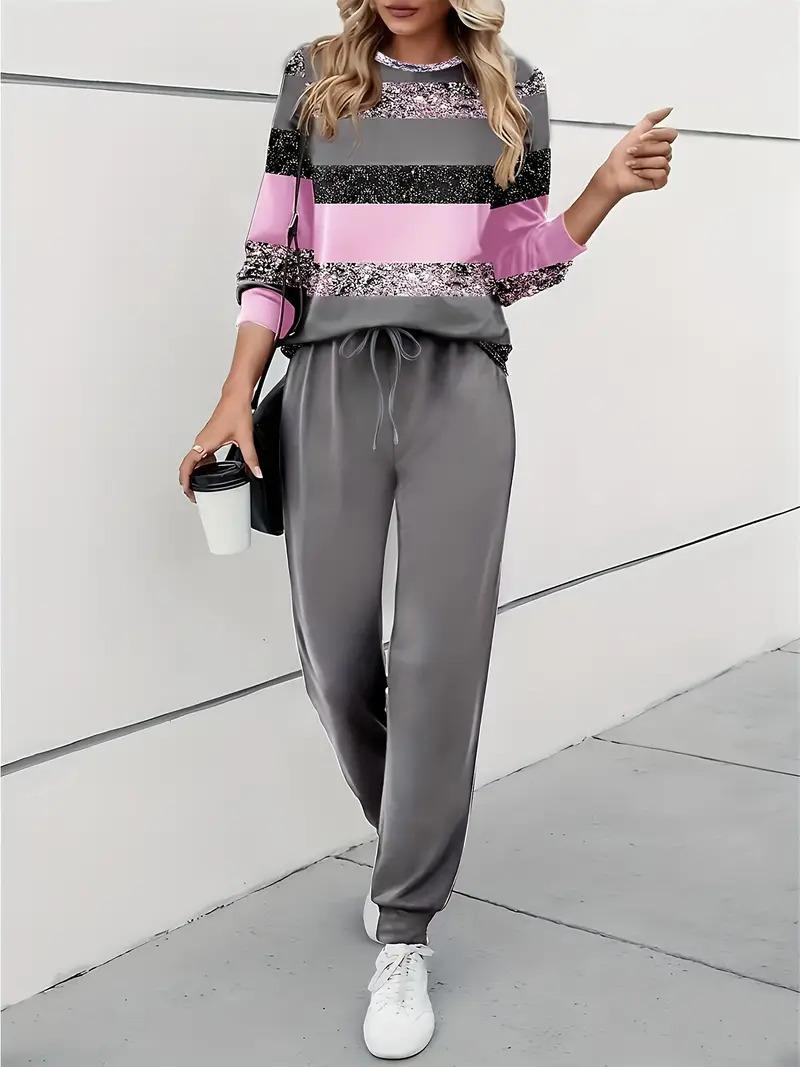 Casual All-Match Womens Top And Pants Set