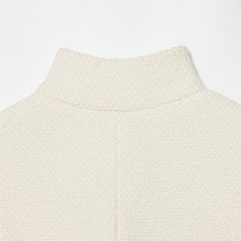 Womens Fashion Elegant Long-sleeve Stand-collar Coat