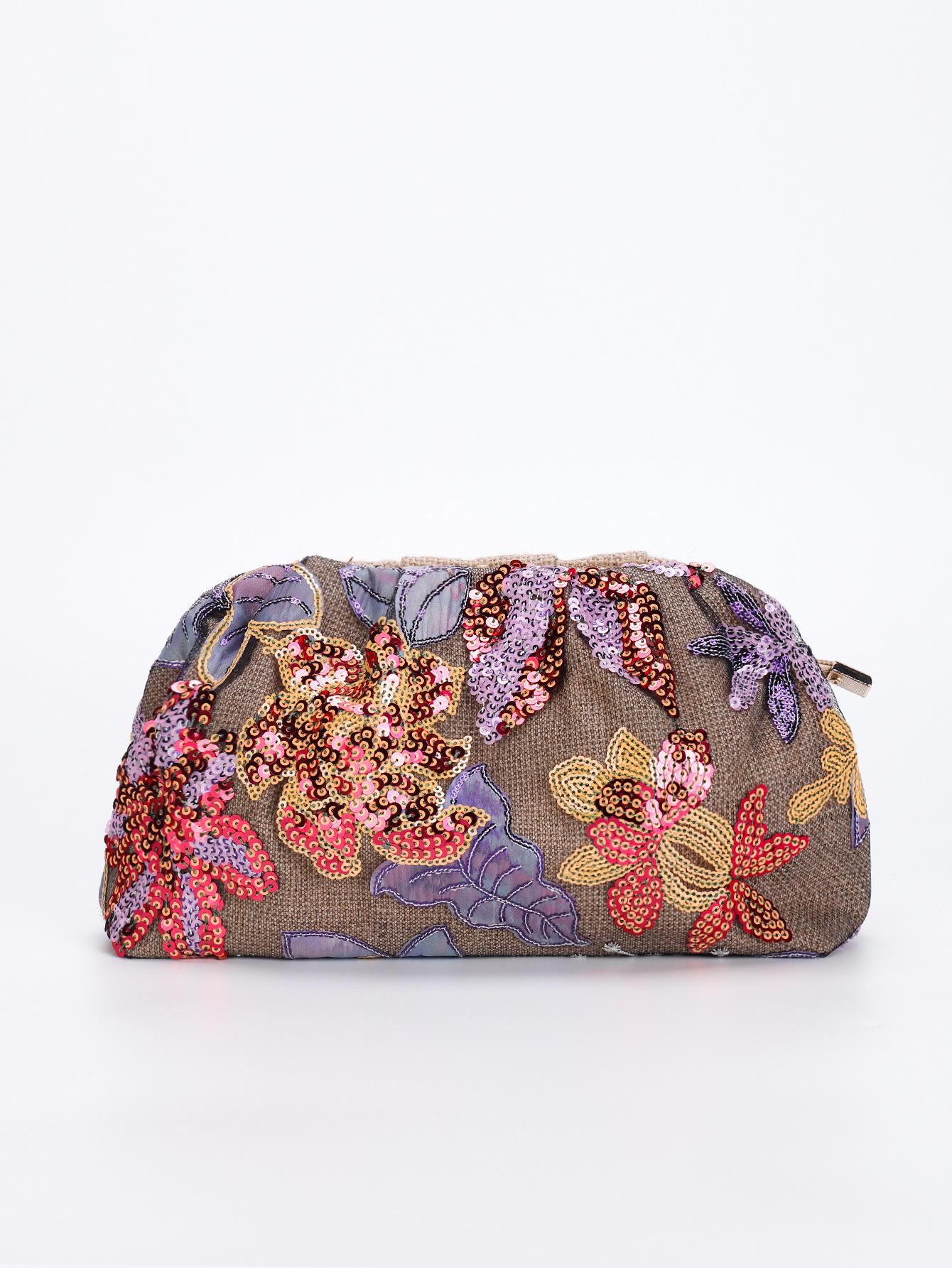 Handbag With Intricate Ink-wash Embroidery
