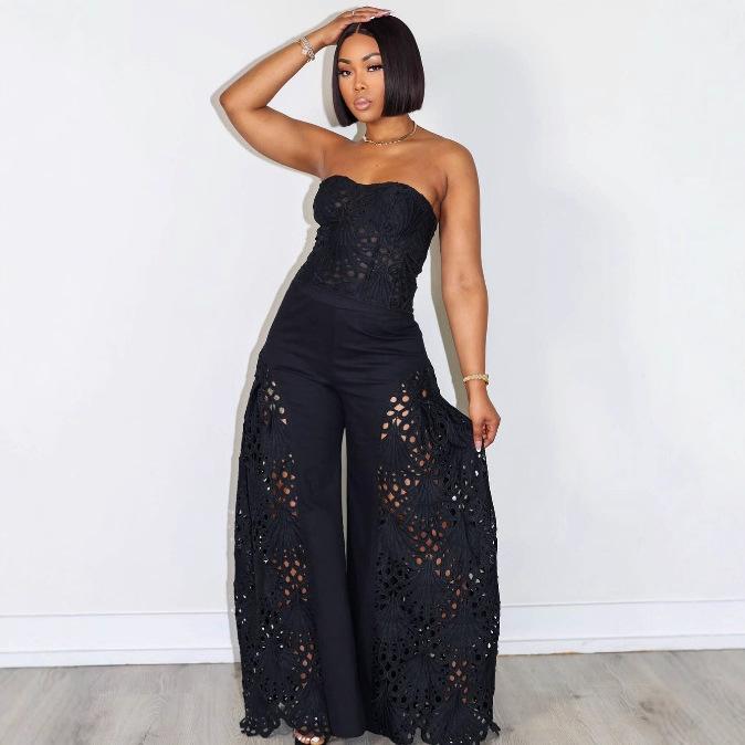 Fashionable And Sexy Womens Lace-trimmed Tube Top And Skirt Two-piece Set