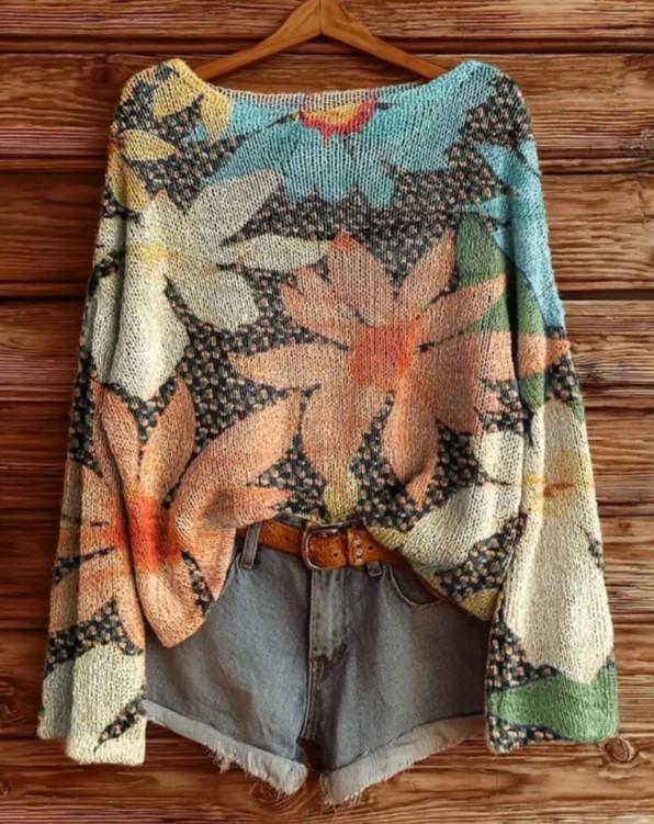 Women's Printed Knitted Sweater