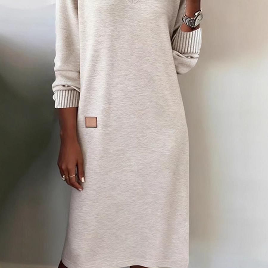 New Popular Spring And Autumn Women's V-neck Long Dress