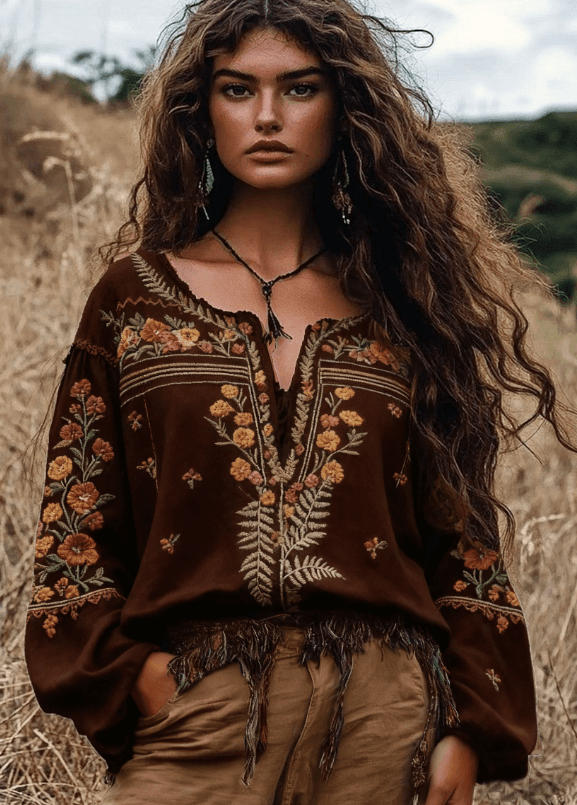 Women's Bohemian Retro Floral T-Shirt