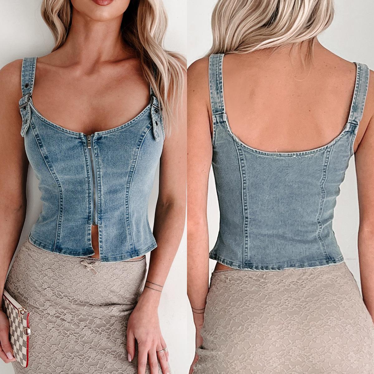 Women's Cowboy Cardigan Sleeveless Top