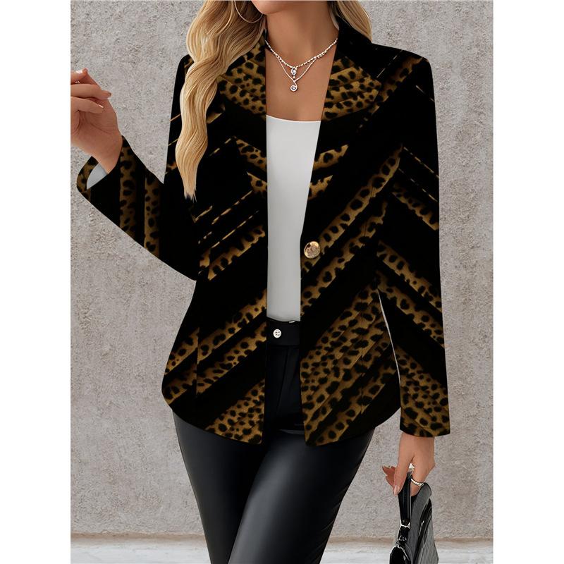 Navy Blue And White Polka-Dot Womens Blazer