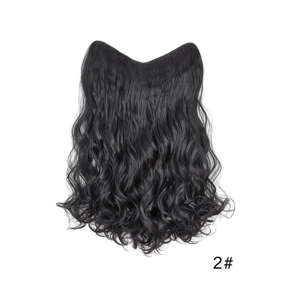 Womens Hair Extension Piece 4-clip One-piece V-shaped Long Curly Extension U-shaped Large Wave