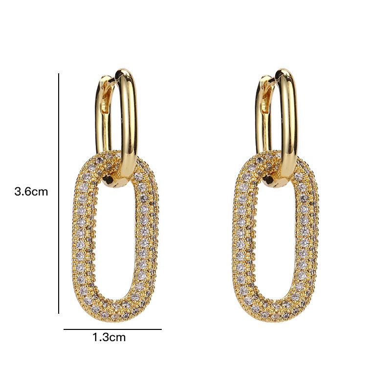 European And American Minimalist Stainless Steel Zircon Earrings