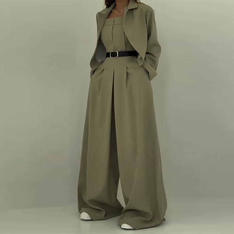 Two-piece Set Short-length Blazer With Long Sleeves