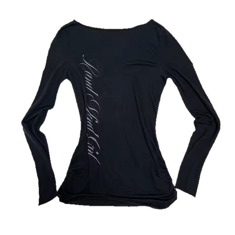 European And American Style Sexy All-matching Slim Long Sleeve Top Women