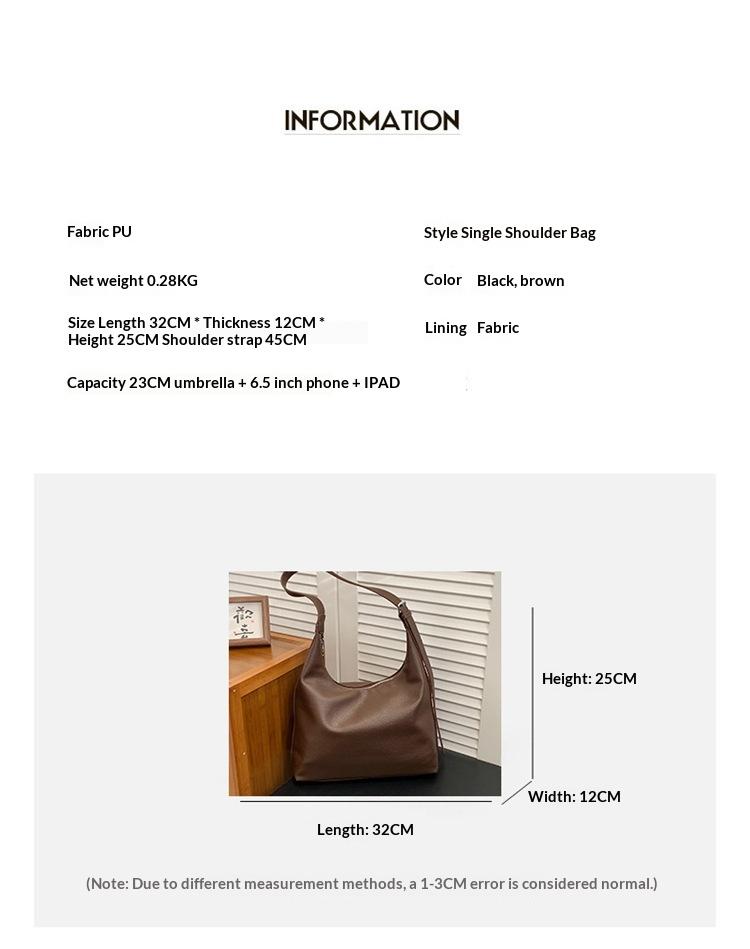 Synthetic Leather Simple Women's Commuter Underarm Crossbody Bag