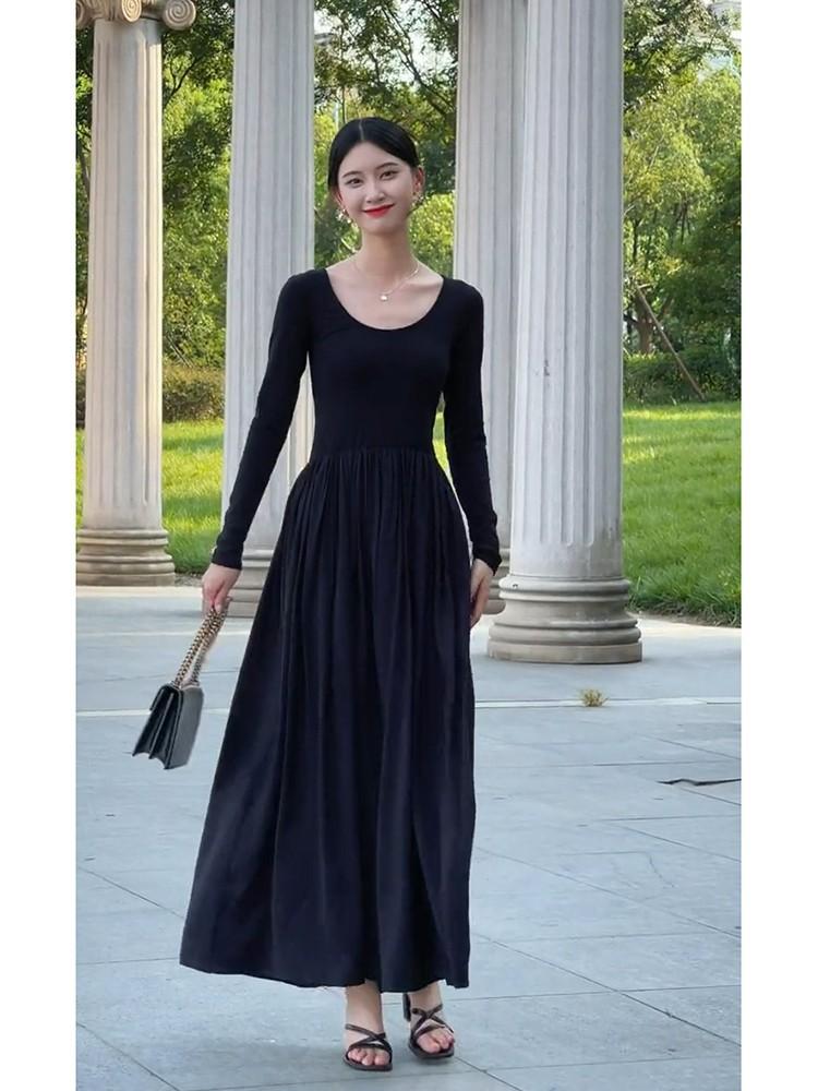 French Style High-grade Two-way U-collar Backless Dress