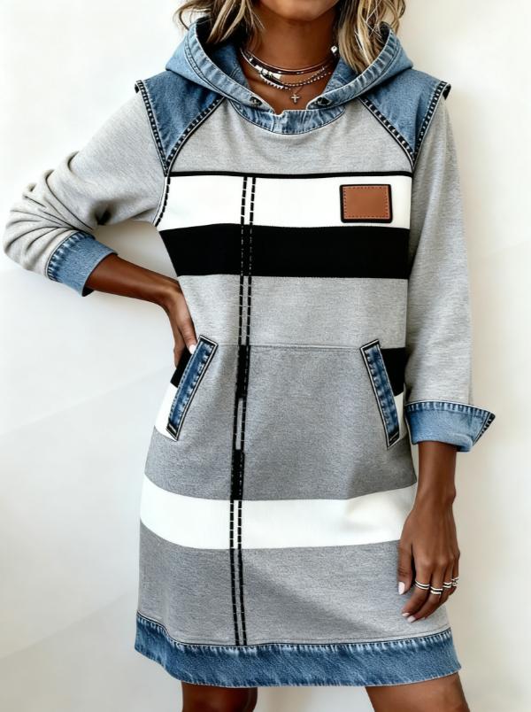 Women's Casual Hooded Loose Short Dress