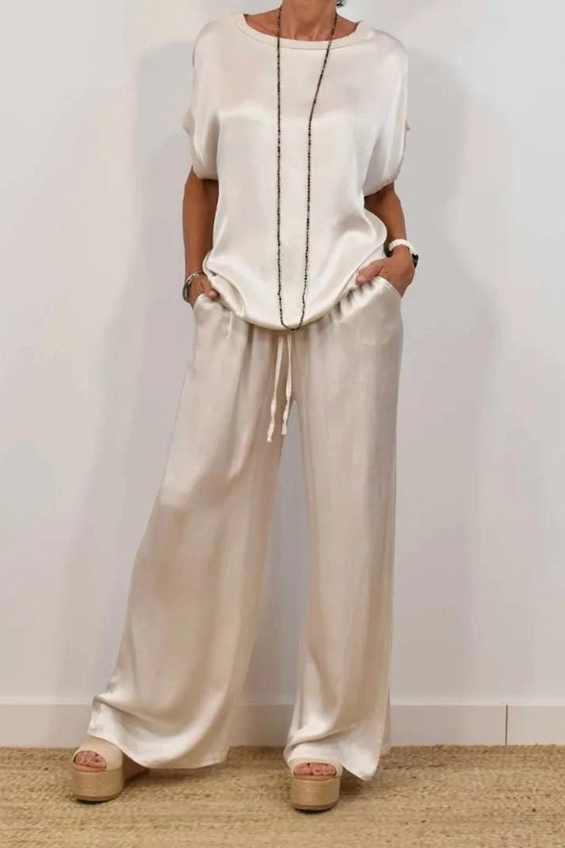 Spring And Summer New Trend Loose Shirt Wide Leg Pants Casual Suit