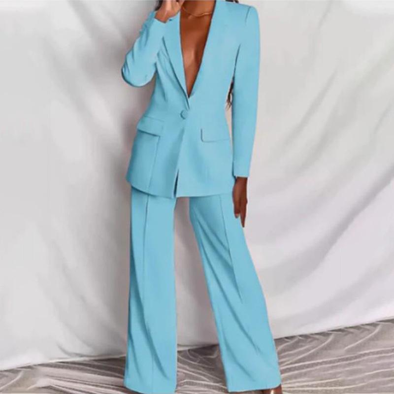 Hot Selling New Fashionable Professional Women's Clothing Long Sleeved Pants Business Suit Set For European And American Women