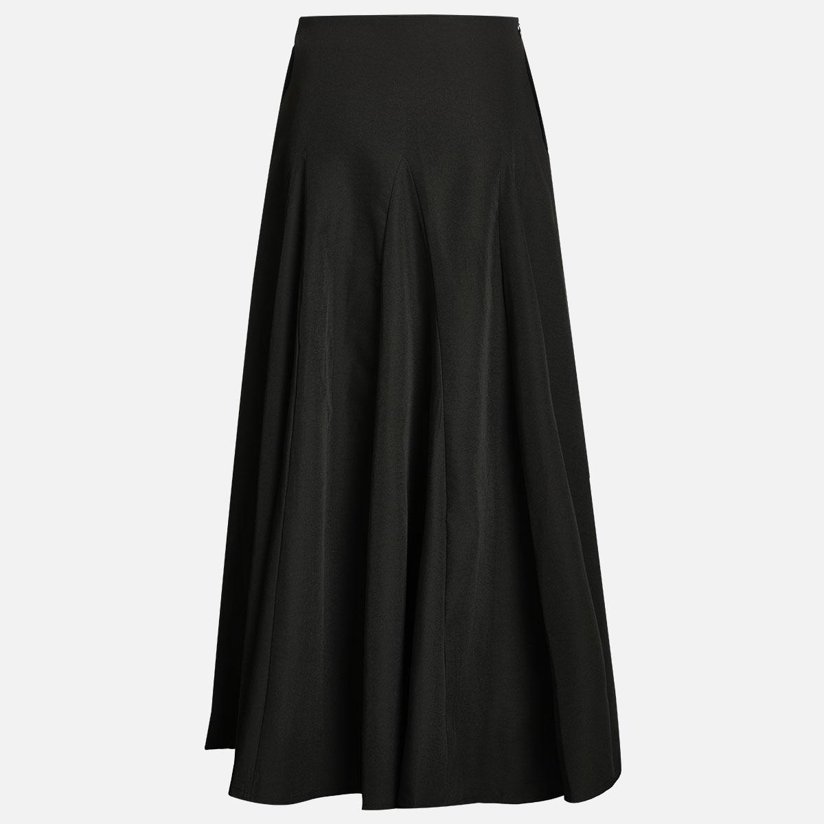 Black & White Oversized Shoulder Shirt & High-Waisted Maxi Skirt Set