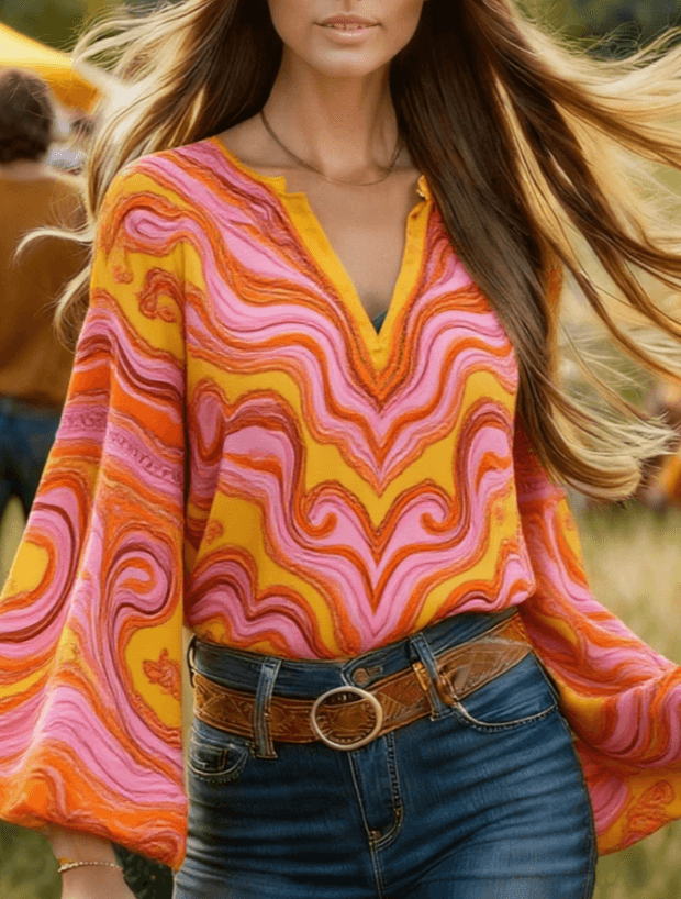 Women's Bohemian Retro Floral T-Shirt